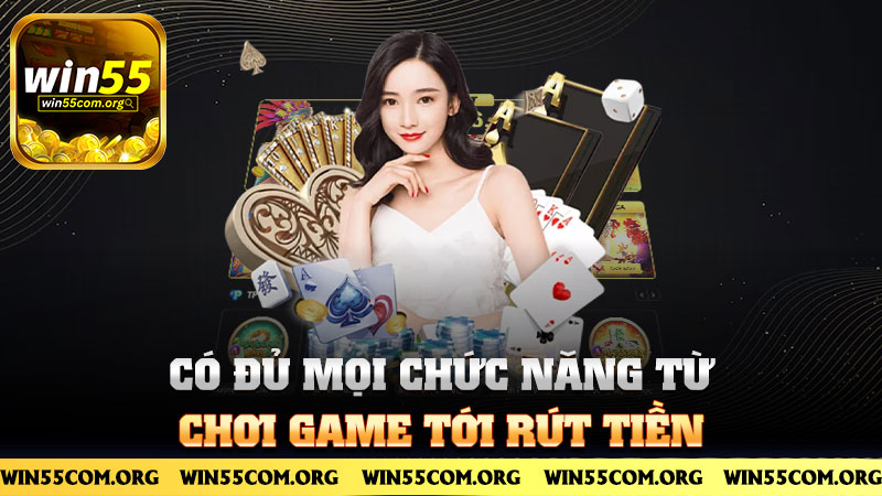 Có đủ mọi chức năng từ chơi game tới rút tiền